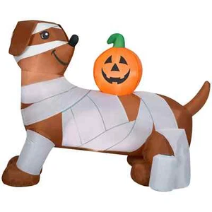 AIRBLOWN INFLATABLE 222387 HALLOWEEN MUMMY DOG W/PUMPKIN 4.5' - NEW! - Picture 1 of 1