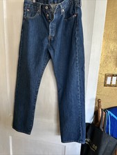Levis 501 Size 33x30 Button Fly Red Tab Mens Blue Wash Denim Jeans