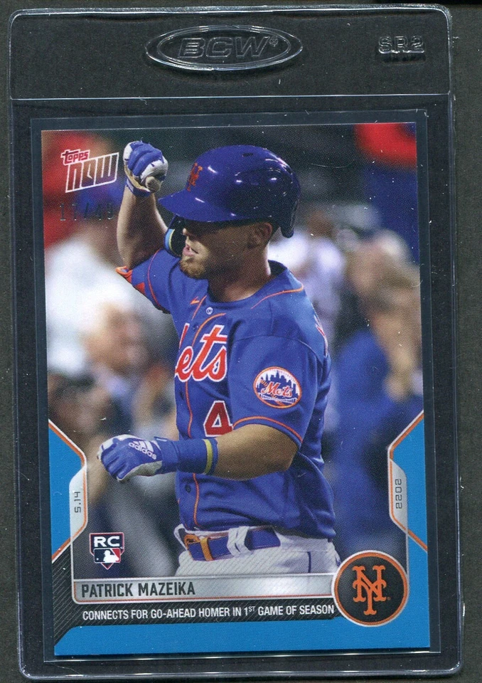 2022 Topps Now Blue Parallel Patrick Mazeika RC #179 Mets /49 - Image 1 of 1