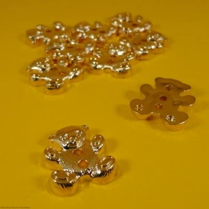 Teddy Bear (2 Hole Craft Gold Plastic Button) (9,18 or 36 per bag) (13mm x 20mm) - Picture 1 of 7