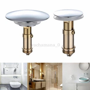 35.2mm/66mm Tap Pop Up Basin Chrome Sink Push Button Click Clack Plug+Bolt - Picture 1 of 11