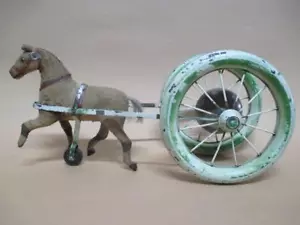Pull toy, bell ring, tin toy, Horse, Victorian, antique - Picture 1 of 17