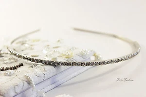 Haarreif Tiara Diadem Strass Hochzeit Kommunion Brautschmuck Haarschmuck A219b - Bild 1 von 4