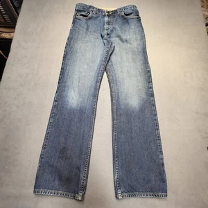 PERRY ELLIS Jeans Mens 31x32 Blue Straight Leg Classic Fit Distressed Denim - Picture 1 of 10