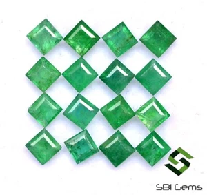 3.01 Karat Natürlicher Smaragd Quadrat Schliff 3.25 MM Lot 16 Stück Geeicht Lose - Picture 1 of 6