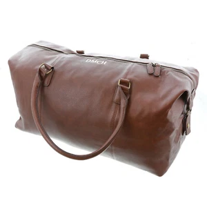 Personalised Leather Look Weekend Holdall, Embroidered with Initials - Picture 1 of 14