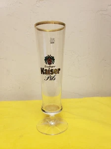 Vintage Beer Glass Geislinger Kaiser Pils  Gold Trim Tall Glass  - Picture 1 of 5