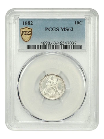 1882 10c PCGS MS63 Cover