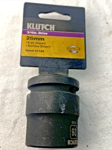 NEW 26mm, 3/4 inch Drive - Klutch Jumbo Impact Socket - 41129 - CR-MO - Picture 1 of 1