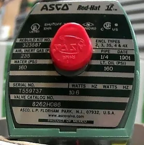 ASCO RED HAT 8262H086 VALVOLA DI INTERCETTAZIONE 104R 10,6W 1/4 IN TUBO *SPEDIZIONE GRATUITA* - Foto 1 di 8