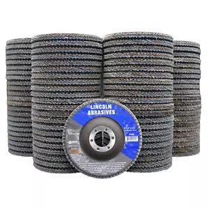 100 Pezzi 4-1/2" x 7/8" 40 Grana Flap Dischi Levigatrice Ruote - Foto 1 di 5