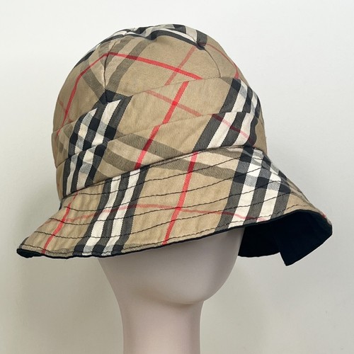 Burberrys Vintage 70s Nova Check Panama Bucket Hat Safari  display picture 1