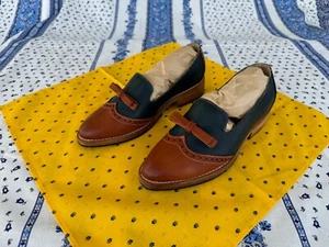 Neu im Karton - Adro feine Schuhmacher - Slipper cognacbraun und blau Halbschuhe - US Größe 7 - Bild 1 von 4