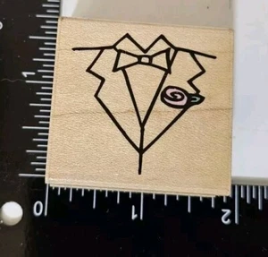 Smoking Stempel Holz Halterung Blume Boutonniere Anzug vorne Hochzeit Held Kunst - Bild 1 von 5