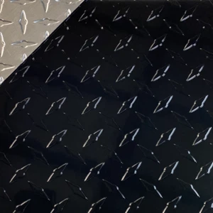 4' x 8' Black Aluminum Diamond Plate Sheet Starbrite .025” Thick, Gloss Black - Picture 1 of 1