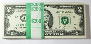 2013 $2 TWO DOLLAR BILL ( Kansas City J) UNCIRCULATED With Currency Sleeve - Picture 1 of 5