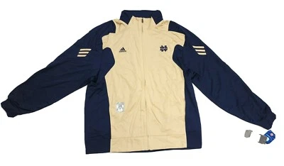 Adidas Climalite Notre Dame Full Zipper Sweat Shirt Jacket Navy Gold Sz XXL 2XL - Image 1 of 4