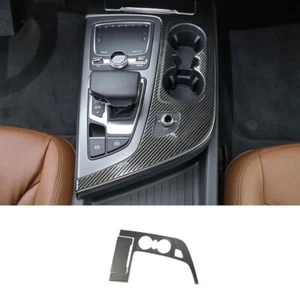 For Audi Q7 2016-2018 2019 Carbon Fiber Steel Middle Console Drinking Glass Trim - Bild 1 von 7