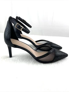 Zapatos de salón Kelly & Katie 8M Zadienh para mujer negros estrás correa para el tobillo graduación boda - Imagen 1 de 13