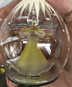 Vintage Colorful ANGEL Hand Spun Blown Art Glass Inside Ball Christmas Ornament - Picture 1 of 5