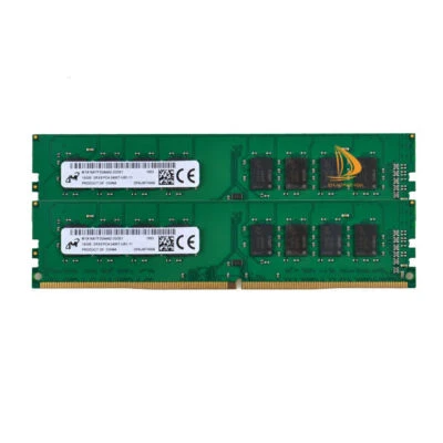 32GB Micron 2x 16GB 2RX8 PC4-2400T DDR4 19200MHz 1.2V UDIMM Desktop Memory RAM & - Image 1 of 4