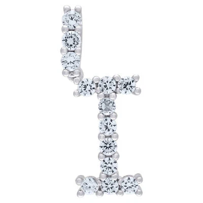 925 Argento Sterling Zirconia Cubica Iniziale I Ciondolo Piccolo Unisex - Immagine 1 di 2