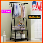 Heavy Clothes Hanger Adjustable Height Rolling Garment Rack Metal w/Wheels White