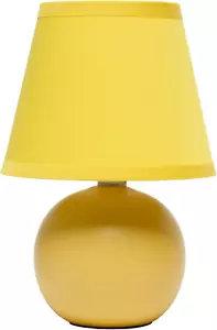 LT1196-YLW 8.66" Chic Little Globe Ceramic Table Lamp with Matching Tapered Shad - Picture 1 of 12