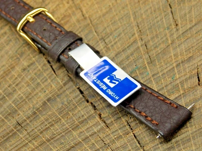 Correa de reloj vintage nueva de cuero Stylecraft sin usar con hebilla tono dorado 12 mm para damas Foto 1 de 4