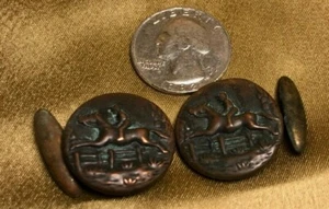 Horse Riding Vintage Cufflinks - Picture 1 of 3