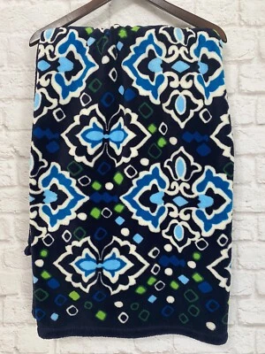 Vera Bradley Acogedora Manta de Peluche TINTA AZUL Azul Audaz 50x80 Vellón Foto 1 de 2