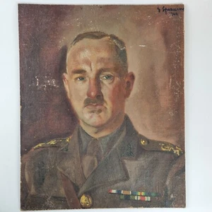 Signed Oil On Board WW2 Portrait Of A Military Officer Dated 1944 - Picture 1 of 12
