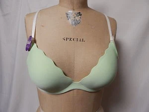 b.tempted scalloped edge full coverage Push up Bra 32C Light Green New w/ Tags - Picture 1 of 2