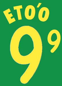 Cameroon ETO'O Nameset 2002 Shirt Soccer Number Letter Heat Print Football H - Bild 1 von 1
