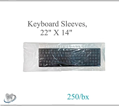 Disposable Keyboard Cover Sleeves 22"W x 14"L Universal Keyboard Sleeve, Clear - Image 1 of 4