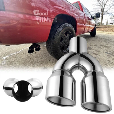 9.7英寸双排气尖2.5英寸3.5英寸输出适用于19-23雪佛兰Silverado GMC Sierra 1500 — 第 1/4 张图片