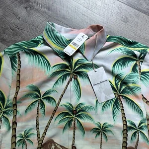 Neu mit Etikett Tommy Bahama Hula Mädchen bestickt Kurzarm 100 % Seide 189 $ unverbindliche Preisempfehlung des Herstellers - Bild 1 von 9