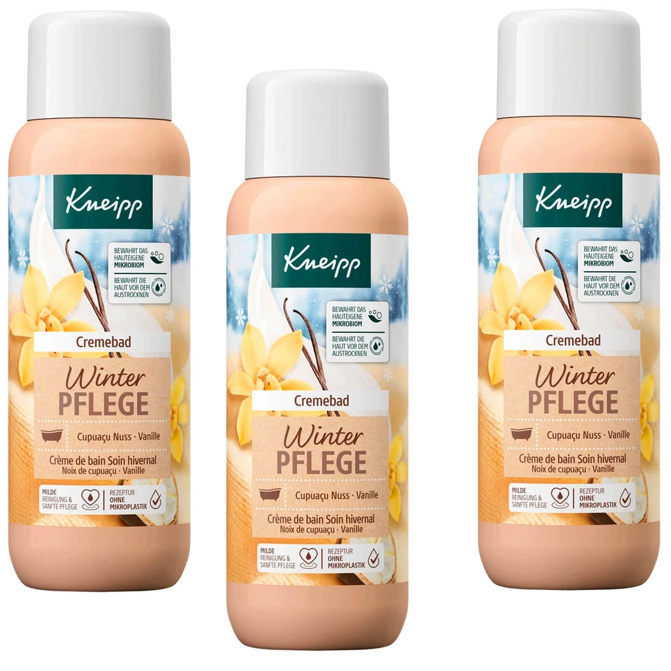 3x 400ml Kneipp Cremebad Winterpflege Gefühl Cupuacu Nuss Vanille - Bild 1 von 3