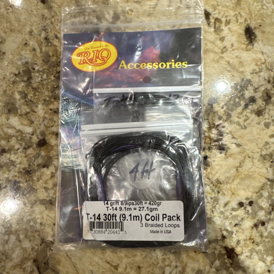 Rio T-14 420gr Cabezales de Tiro 30' BUCLE (9,1m) Paquete de Bobinas NUEVO Foto 1 de 1