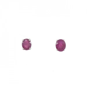 Authentic K18WG Ruby Earrings 1.10CT #230-000-100-8318 - Picture 1 of 4