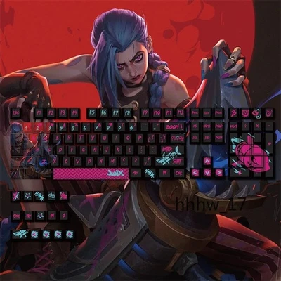 Arcane:League of Legends Jinx Keycap Button PBT Cherry MX 123 Keys For Keypads - Image 1 of 4
