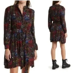 NUOVO abito camicia Zadig & Voltaire Retouch anni 90 millennial glam rock con cintura XS - Foto 1 di 12