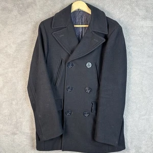 Dolce And Gabbana D&G Men’s Wool Pea Coat Size 36 Chest Navy Double Breasted - Picture 1 of 15