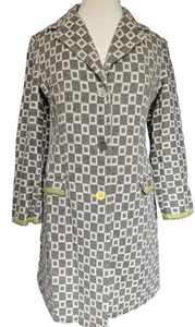 Maliparmi Gathering Geometric Cotton Blend Lightweight Long Coat EU 46 US 10 SZ - Picture 1 of 23