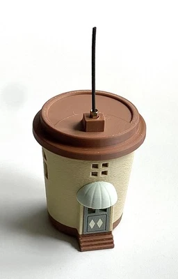 Creative coffee cup house shape incense stick holder little desk battery light - Image 1 of 4