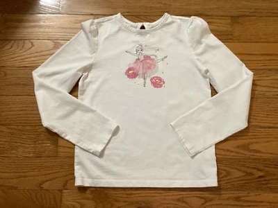 Janie & Jack Girl 12 LS White Top w/ Ballerina w/ Tulle Skirt & Gold Slippers - Image 1 of 4