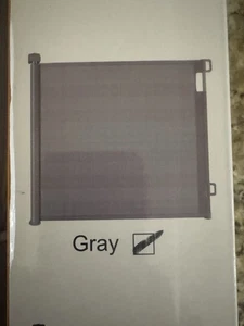 Retractable Baby Gate 33" tall, Extends to 55” Wide, Mesh Safety Dog Gate, GRAY - Picture 1 of 11