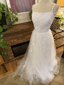 Bridal Gown Sz 12 Wear Your Love Princess Full Criss Cross Back Lush Full NWT - Picture 1 of 17