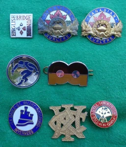 Vintage Enamel pin badges job lot. 8 Badges. - Picture 1 of 14