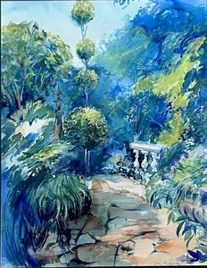 Ken Richards - große Botanik-/Gartenszene - ein feines modernes britisches Werk - Bild 1 von 14